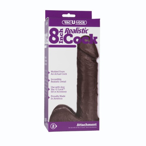 Vac-U-Lock 8 Inch Realistic Cock Black