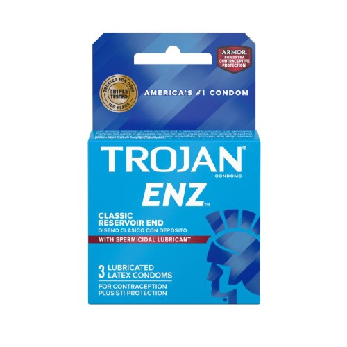 Trojan-Enz con Lubricante Espermicida Paquete de 3