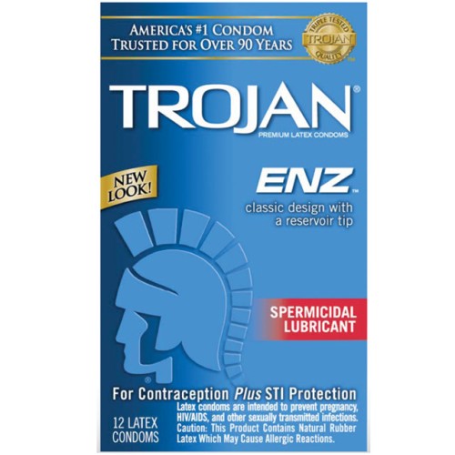 Condones Trojan-Enz con Lubricante Espermicida 12-Pack