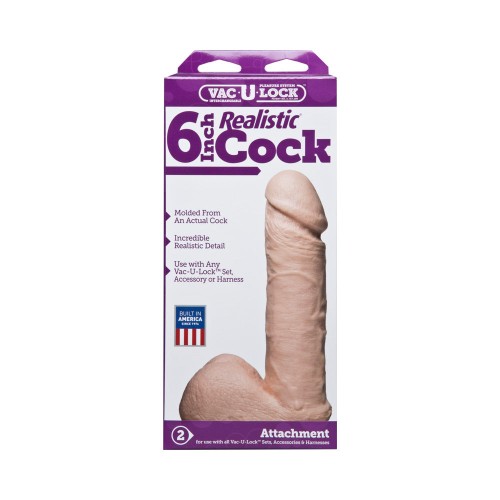 Vac-U-Lock - Pene Realista de 6 Pulgadas