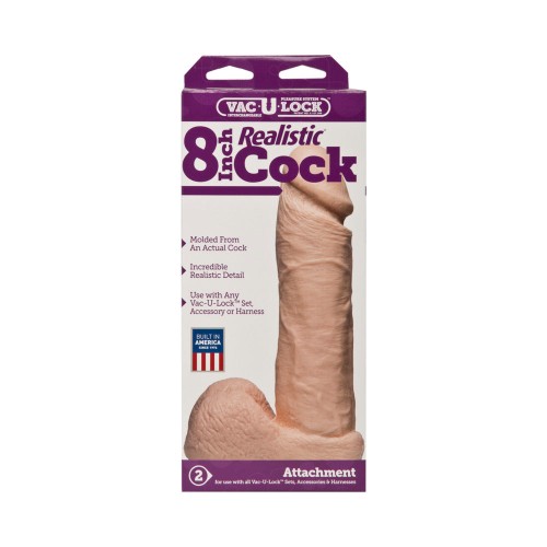 Vac-U-Lock Pene Realista de 8 Pulgadas para Diversión