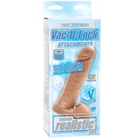 Vac-U-Lock 8 Pulgadas Pene Realista Marrón