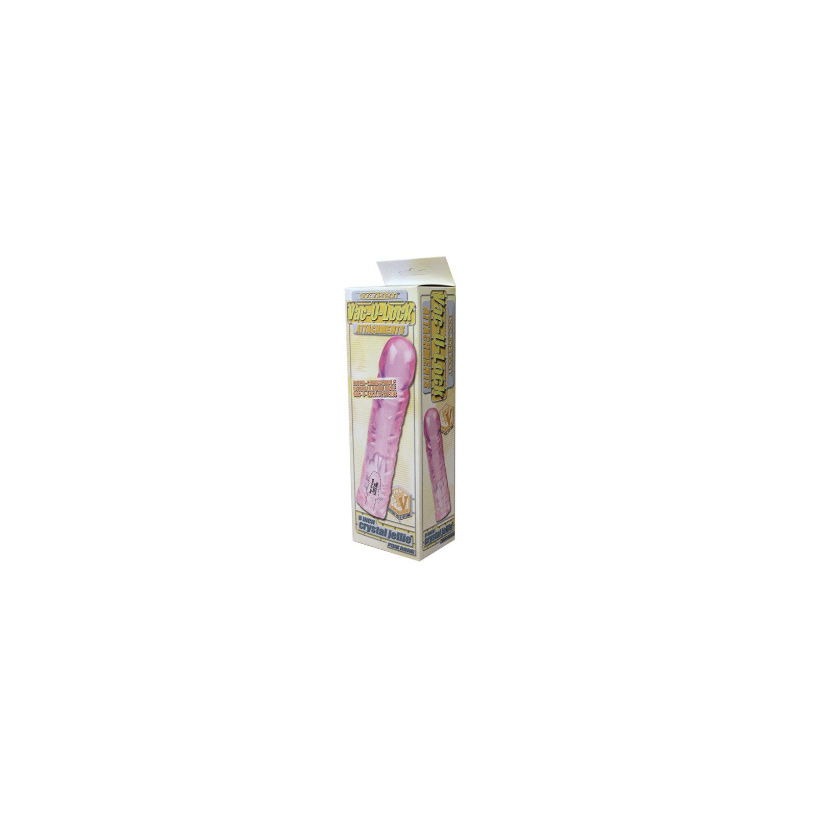 8 Inch Pink Crystal Jellie Vac-U-Lock Dong