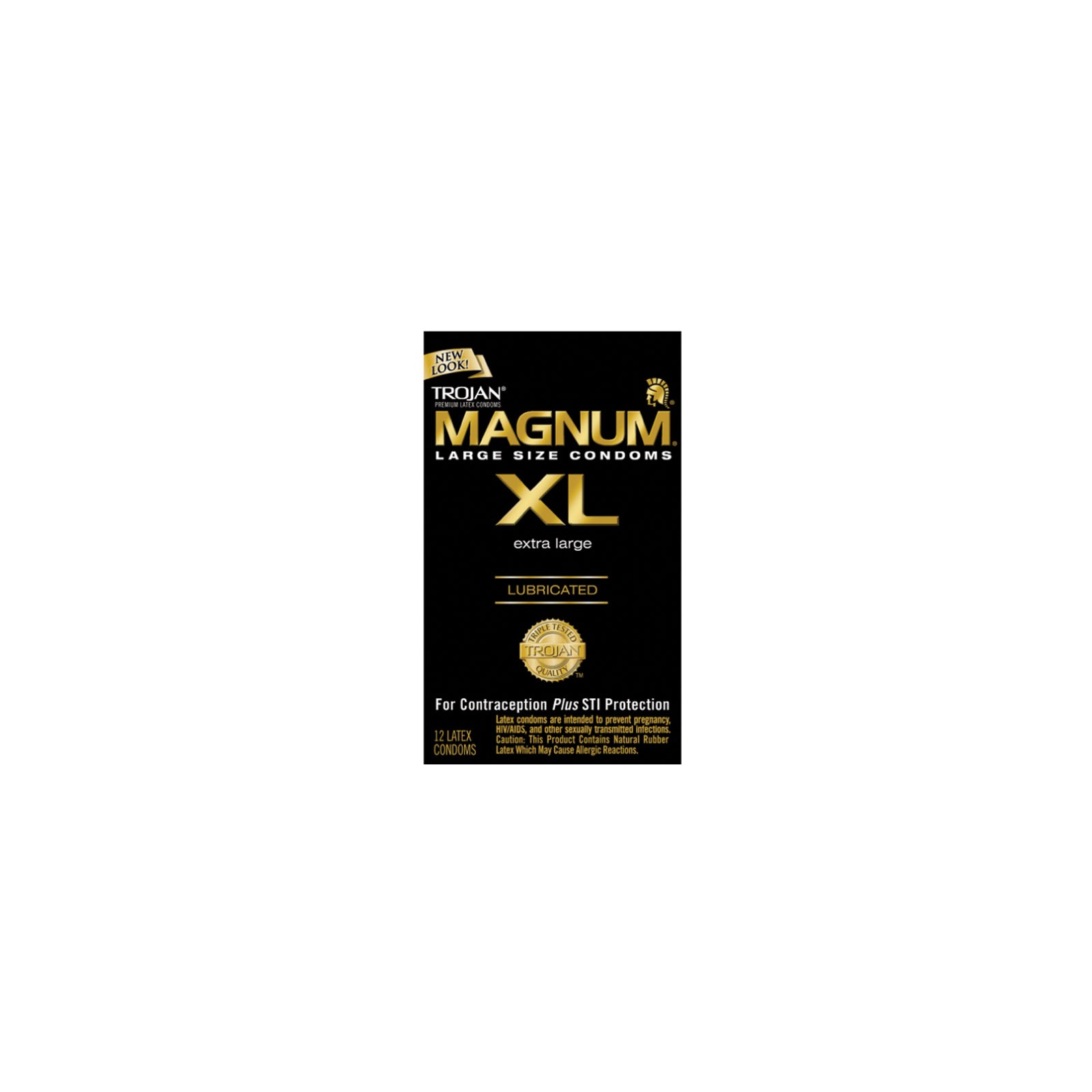 Condones Lubricados Magnum XL Trojan Paquete de 12