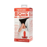 Pene ULTRASKYN de 8 Pulgadas Vac-U-Lock con Arnés Ultra | Strap-On Definitivo