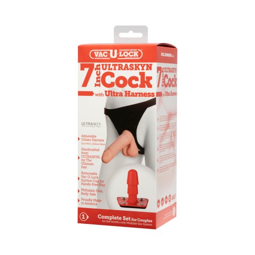 Vac-U-Lock Cock ULTRASKYN de 7 Pulgadas para Diversión Strap-On Definitiva