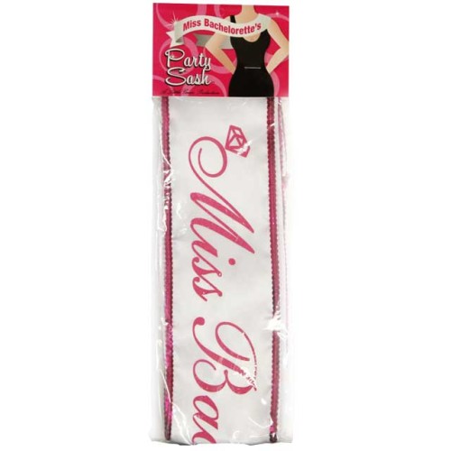 Miss Bachelorette Sash Pink Sparkle