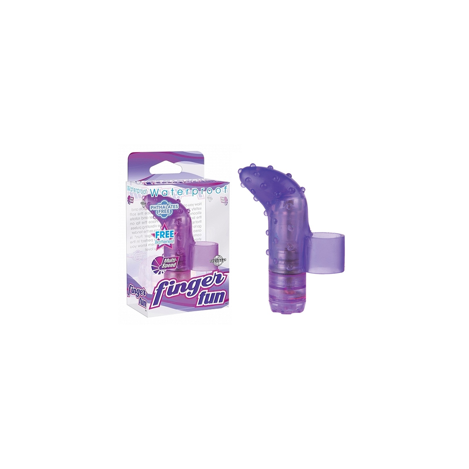 Pipedream Vibrador Texturado de Dedo Impermeable Morado