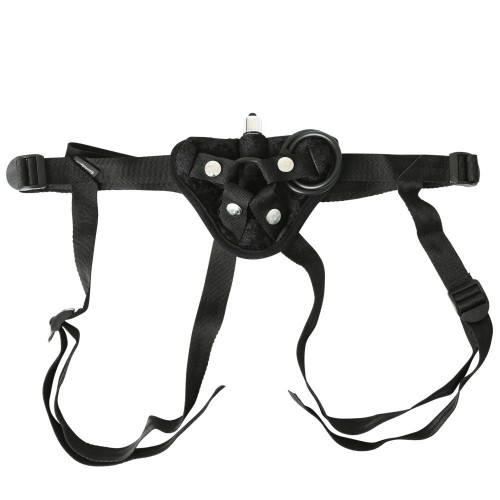 Vibrating Velvet Strap-On Harness