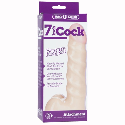 Vac-U-Lock 7 Inch Raging Hard-On Dong White