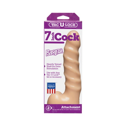 Vac-U-Lock 7 Inch Raging Hard-On Dong White