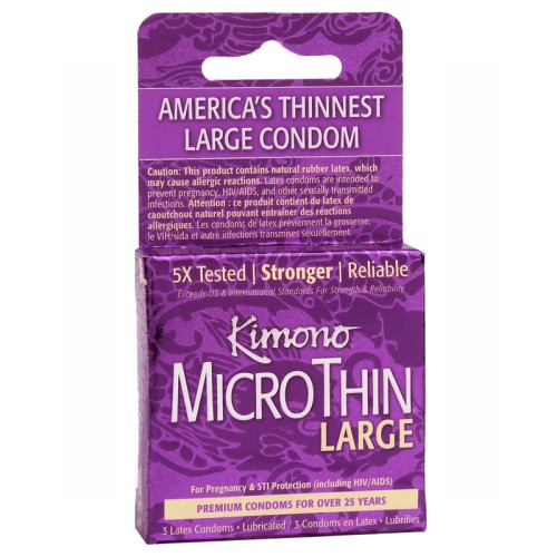 Kimono Micro Thin Large Condoms - 3 Pack