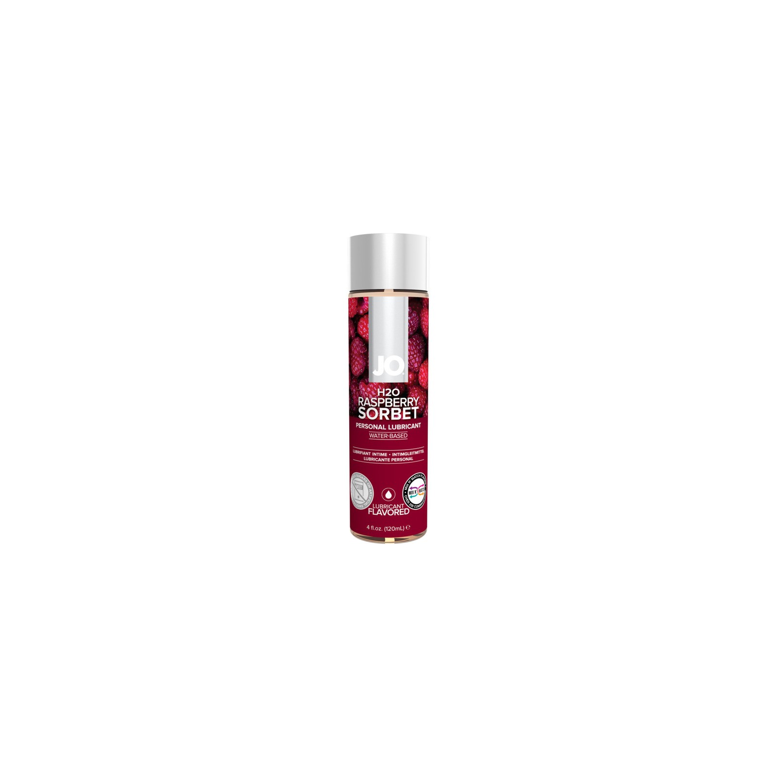 JO H2O Raspberry Sorbet Flavored Lubricant 4 oz - Delicious Pleasure