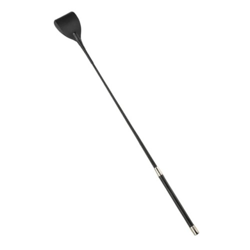 Black Leather Riding Crop for BDSM Play