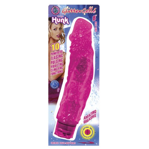 Glitter Gelle Hunk 8in Multispeed Waterproof Vibe