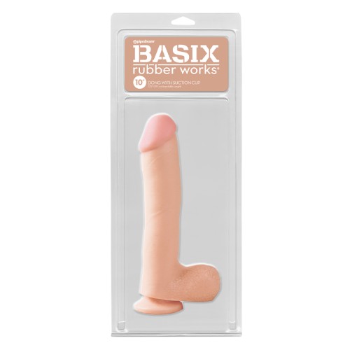 Dong de 10 in. con Base de Succión Pipedream Basix Rubber Works