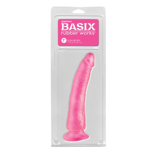 Pipedream Basix Slim Seven Dildo Pink