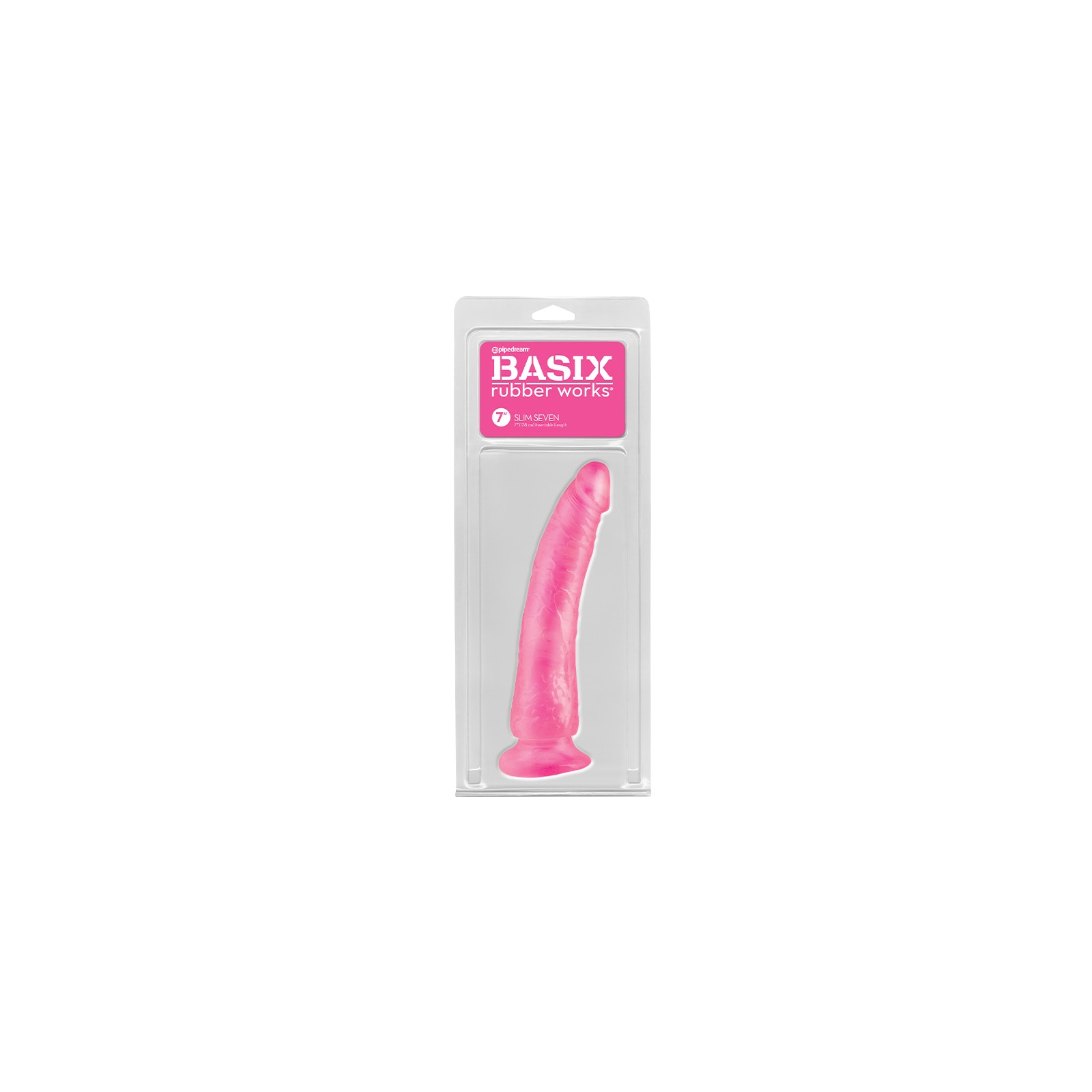 Dildo Slim Seven de Pipedream Basix Rosa