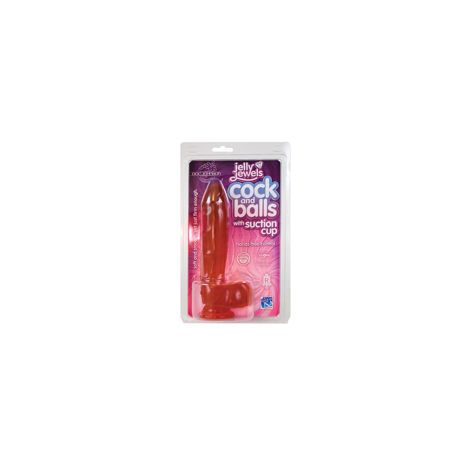 Jelly Jewel Cock & Balls Suction Ruby for Ultimate Pleasure