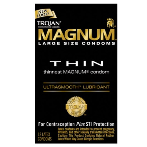 Condones Trojan Magnum Thin Talla Grande para Placer Mejorado