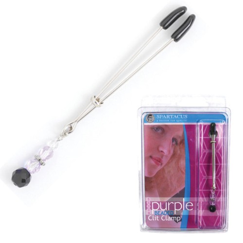 Tweezer Clit Clamp with Purple Bead for Enhanced Stimulation