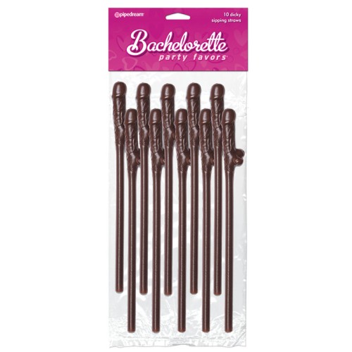 Pipedream Bachelorette Party Dicky Sipping Straws 10-Piece