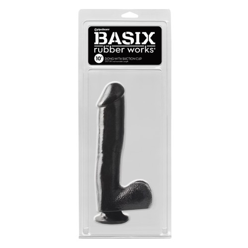 Pipedream Basix 10in Dong with Balls and Suction Cup Black