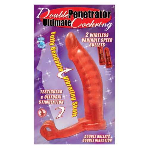 Double Penetrator Cock Ring with Anal Probe