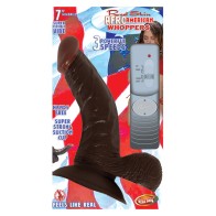 Afro American 7in Vibrating Dong with Suction