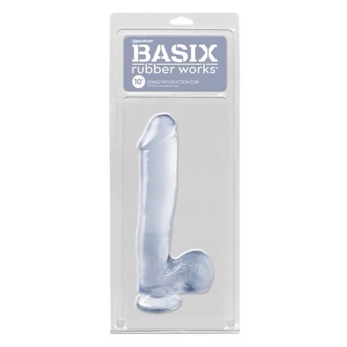 Dong Pipedream Basix Rubber Works de 10 in. Transparente