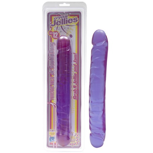 Doc Johnson Crystal Jellies Purple 12 Inch Double Dong - Maximum Pleasure Toy