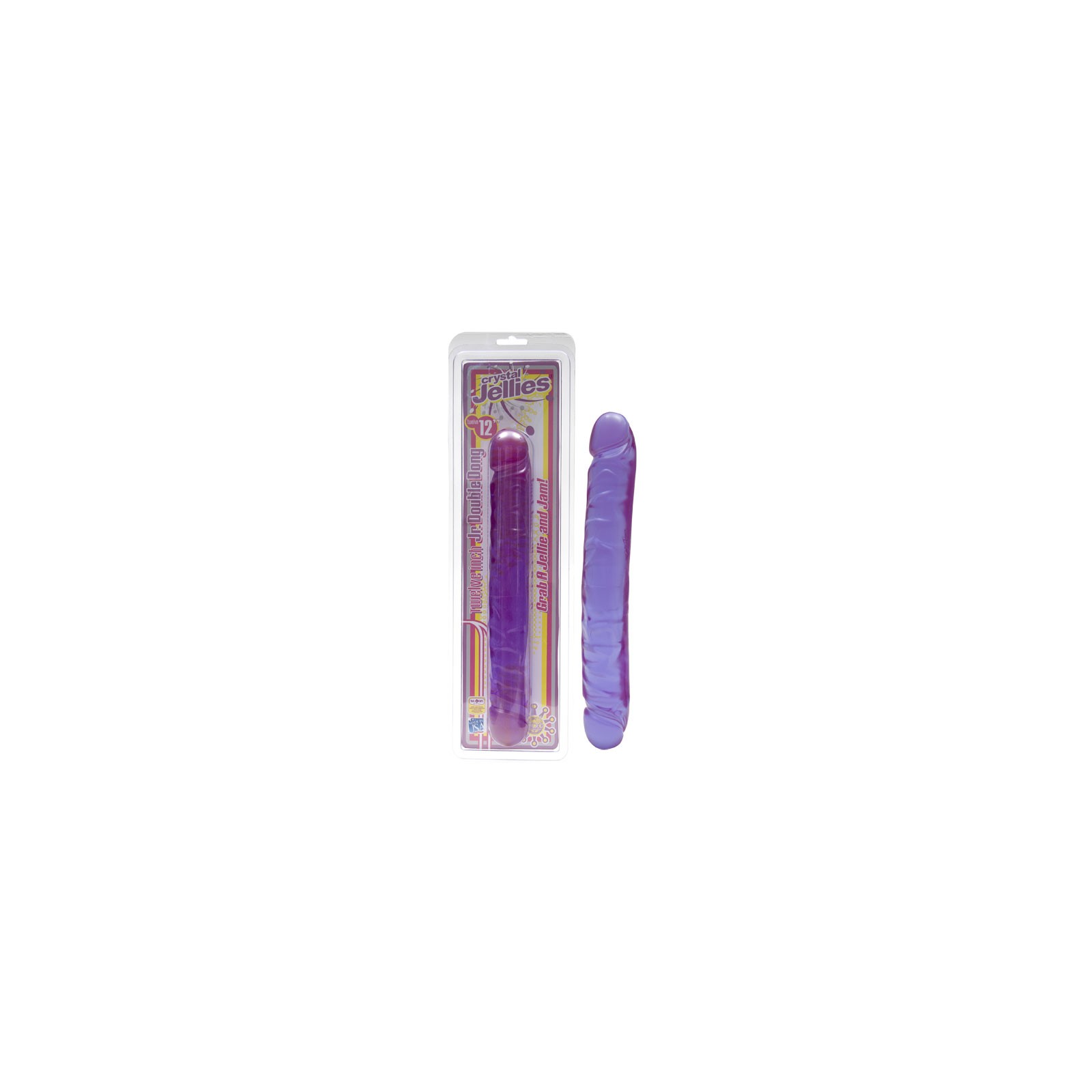 Doc Johnson Crystal Jellies Purple 12 Inch Double Dong - Maximum Pleasure Toy