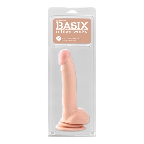 Dong Pipedream Basix de Goma 9in Beige - Con Base de Succión