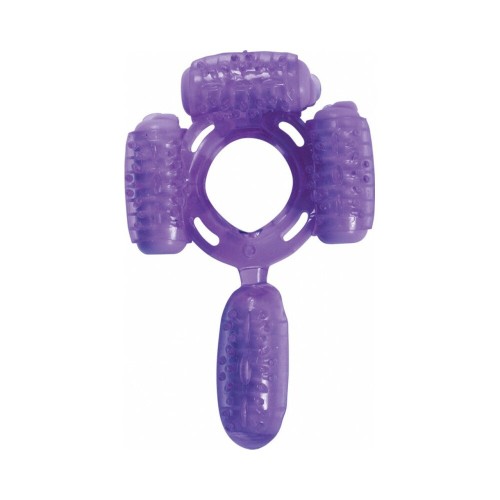 Super Quad Vibrating Cock Ring in Purple