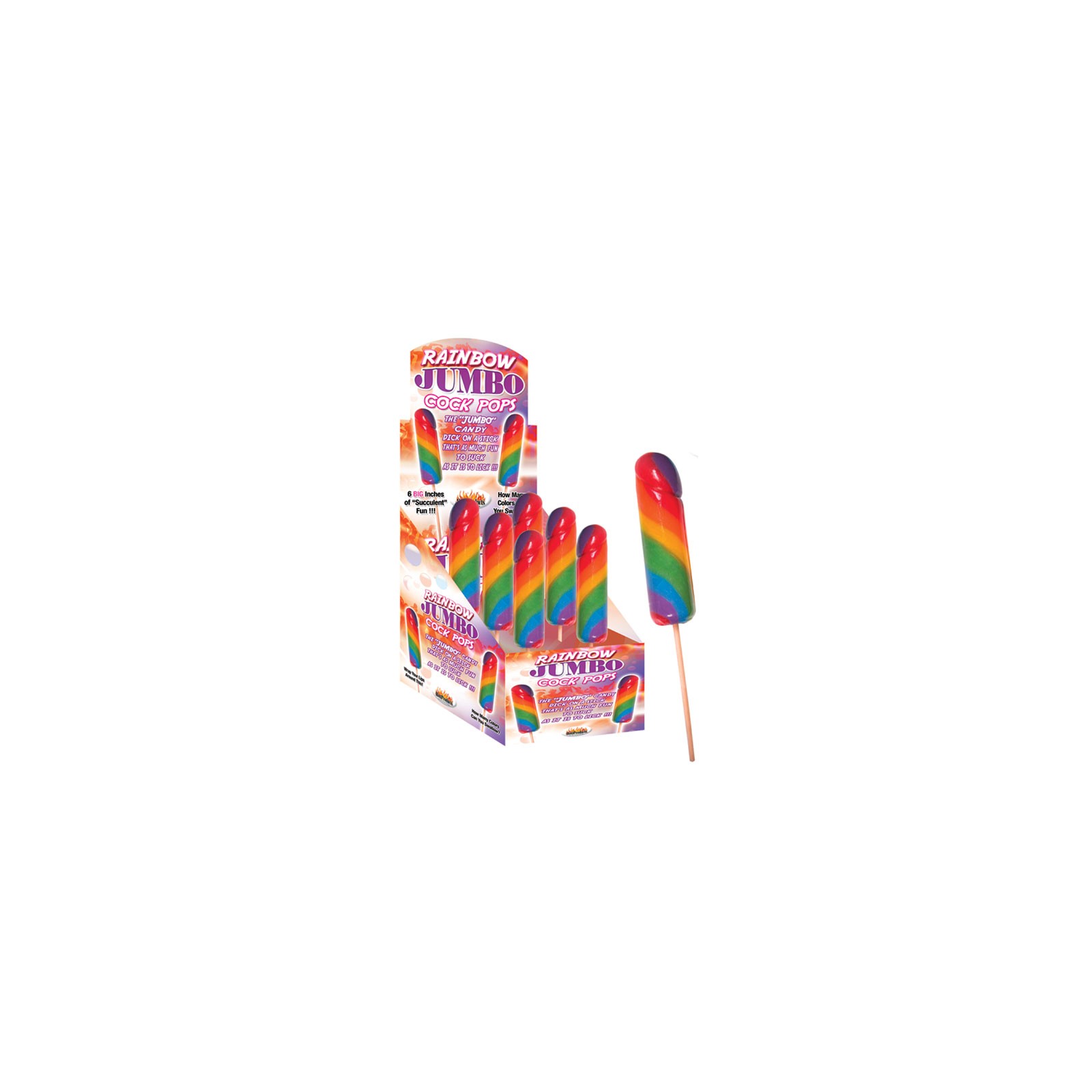 Rainbow Jumbo Cock Pops - Fruity Treats Display