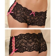 Rene Rofe Crotchless Lace Boyleg M/L