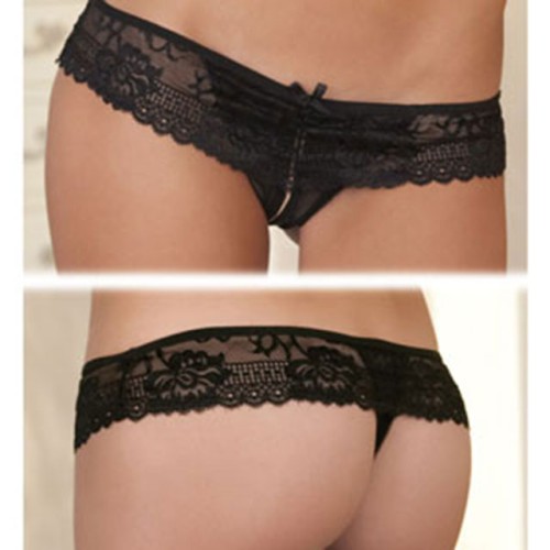 Rene Rofe Crotchless Lace Boyshort