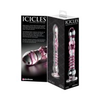 Pipedream Icicles No. 6 Textured Glass Dildo