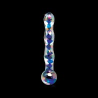 Pipedream Icicles No. 8 Wavy Glass Dildo Blue/Clear