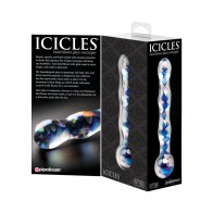 Pipedream Icicles No. 8 Wavy Glass Dildo Blue/Clear