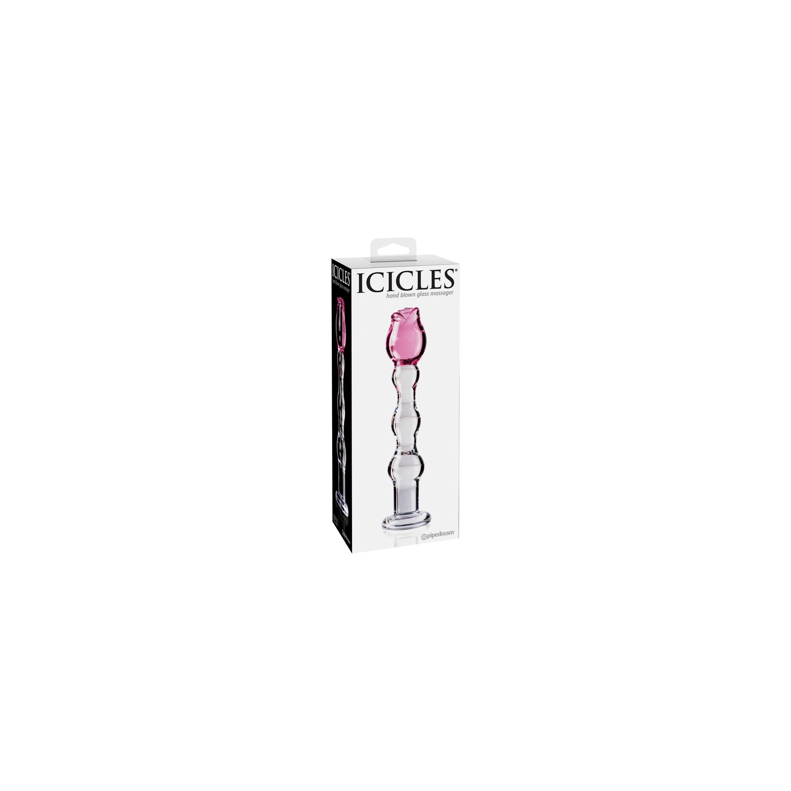 Icicles No. 12 Rose Tip Glass Massager for Sensational Pleasure