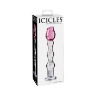 Icicles No. 12 Rose Tip Glass Massager for Sensational Pleasure