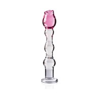 Icicles No. 12 Rose Tip Glass Massager for Sensational Pleasure