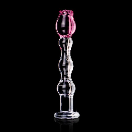 Icicles No. 12 Rose Tip Glass Massager for Sensational Pleasure