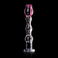 Icicles No. 12 Rose Tip Glass Massager for Sensational Pleasure