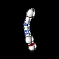 Pipedream Icicles Curved Textured Glass Dildo for Elegant Pleasure