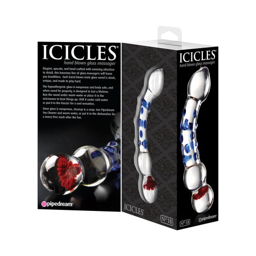 Pipedream Icicles Curved Textured Glass Dildo for Elegant Pleasure