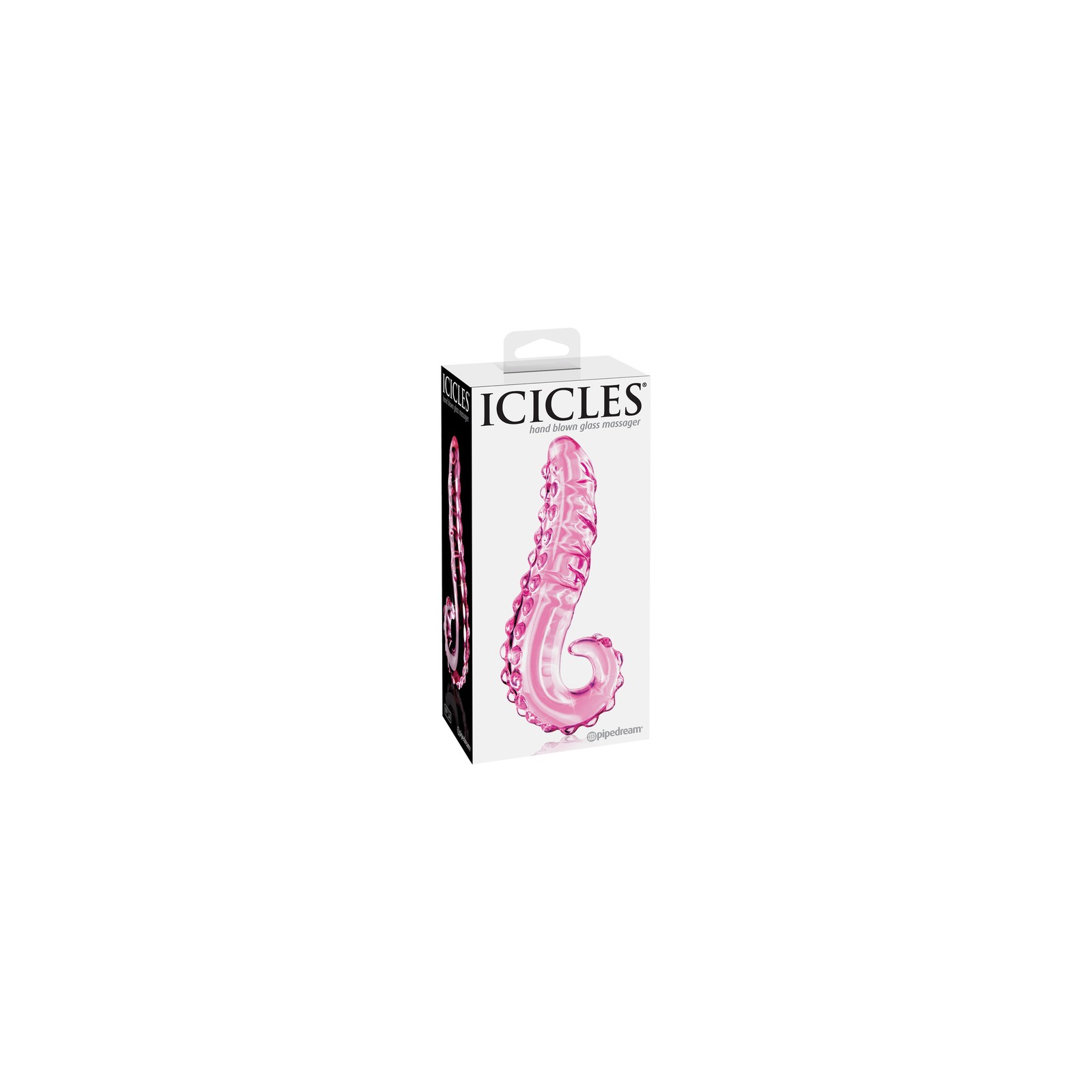 Dildo de Vidrio Icicles No. 24 con Mango Rosa