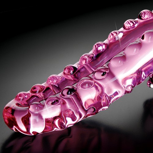 Dildo de Vidrio Icicles No. 24 con Mango Rosa