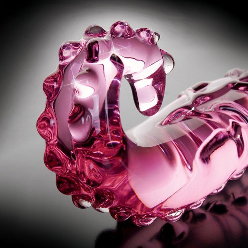 Dildo de Vidrio Icicles No. 24 con Mango Rosa